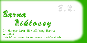 barna miklossy business card
